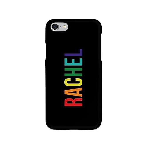 Image of Tirita Personalised Phone Case Compatible with iPhone 6 & 6s Hard Cover, Colourful Summer [10- Rainbow Name on Black]