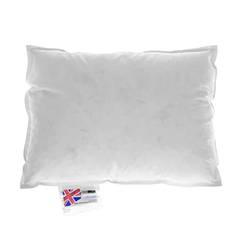 Image of HOMESCAPES Duck Feather and Down Cushion Pad 30 x 40 cm (12” x 16”) Inner Insert Filler with 100% Cotton Down Proof Cover Hypoallergenic RDS Certified Machine Washable