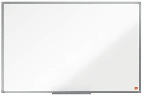 Image of Nobo Enamel Magnetic Whiteboard, 900 x 600mm, Aluminium Trim, Corner Wall Mounting, Includes Whiteboard Pen Tray, Essence Range, 90 x 60cm, White, 1915451