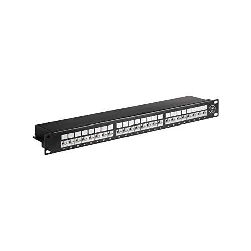 Image of Goobay 90854 CAT 6a 48.3cm Patch Panel, 24 Port, Black