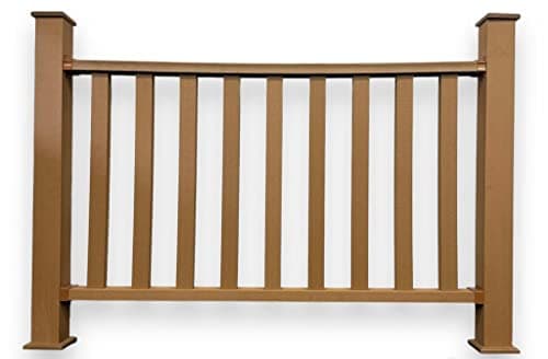 Image of Tuda Grass Direct Composite decking balustrade railing kit - 1.5m - full kit - grey - teak - black (Teak)