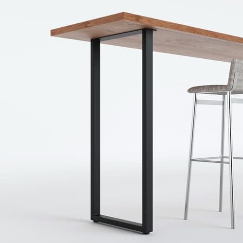 Image of Homtone 2PCS Heavy-Duty Breakfast Bar Legs, 105cm Industrial Metal Table Legs for High Tables, DIY Furniture Projects, Black (H105xW45cm-Square)