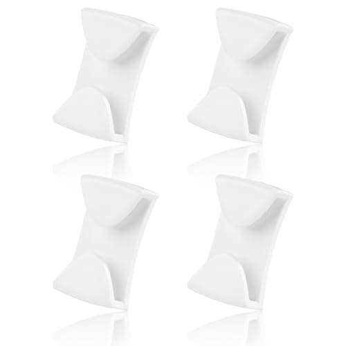 Image of lasuroa 4pcs Winter Sports Goggle Clip, Ski Helmet Goggle Clip Replacement Goggle Strap Clip Retention System with Strong Adhesive for Ski/Snowboard Helmets to Fix Goggles in Place (White)