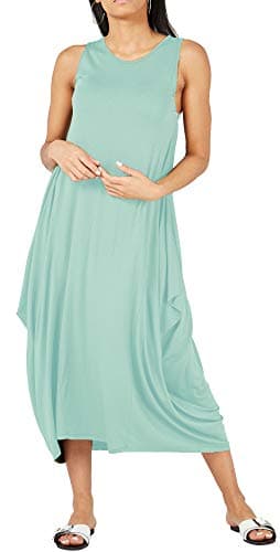 Image of Re Tech UK Womens Sleeveless Baggy Loose Racer Dress Lagenlook Tulip Round Neck Dresses for Women UK Ladies Summer Maxi Dress Beach Parachute Dress Ladies Dresses Mint 12-14