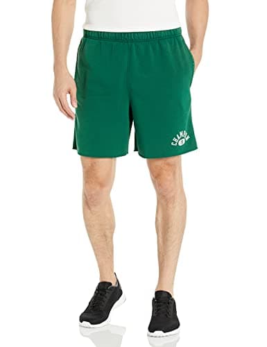 Image of Champion Men's 7" Vintage Varsity Short, Double Logo, Solar Wash Forest Peak Green-586m5a, Small
