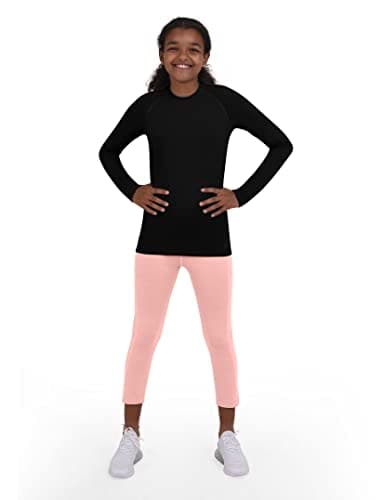 Image of TCA Girls' SuperThermal Long Sleeve Performance Base Layer Running Training Top - Black Rock, 8-10 Years