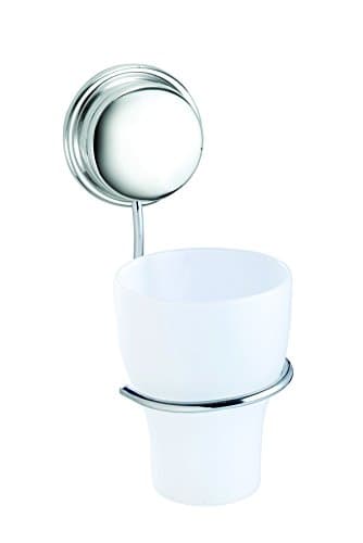 Image of Croydex QM281841 Rust Free Stick 'N' Lock Plus Tumbler & Holder, Silver
