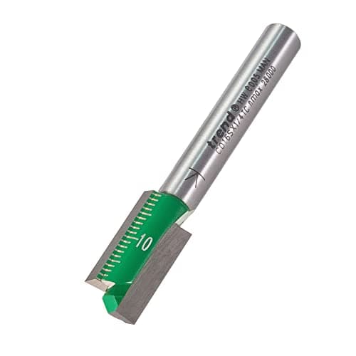 Image of Trend CraftPro Straight Two Flute Router Cutter Bit, 1/4 Inch Shank, 10mm Cut Diameter & 19mm Cut Length, Tungsten Carbide Tipped, C016SX1/4TC
