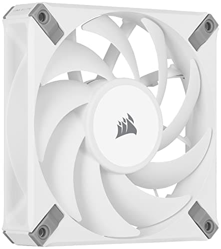Image of Corsair AF120 ELITE, High-Performance 120mm PWM Fluid Dynamic Bearing Fan with AirGuide Technology (Low-Noise, Zero RPM Mode Support) Single Pack - White