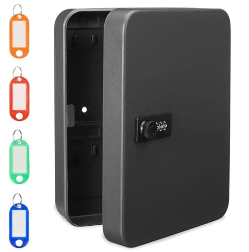 Image of LDS® Key Cabinet Combination Lock with 20 Color Coded Key Tags – Key Lock Box Outdoor for Secure Access – Key Safe Wall Mounted – Key Box for Home, Office, Garage & Warehouse – Key Boxes Wall Mounted
