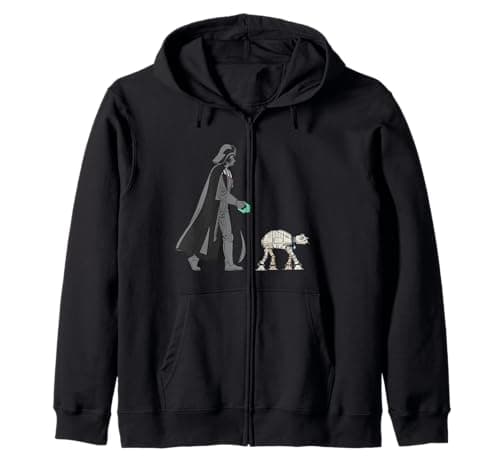 Image of Star Wars Darth Vader the Dog Walker Meme Zip Hoodie