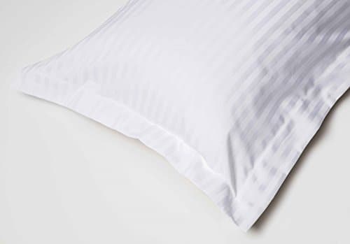 Image of Belledorm Hotel Suite Satin Stripe - 4 PACK Oxford Pillowcases - 540 Thread Count (White)