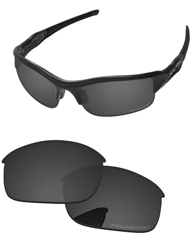 Image of PapaViva Replacement Lenses for Oakley Flak Jacket OO9008 63mm Sunglass Solid Black Polarized