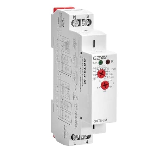 Image of GEYA Staircase Switch Lighting Timer Switch 230VAC 16A Delay Off Relay Light Switch 0.5-20mins Din Rail (GRT8-LM,AC230V)