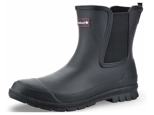 Image of Womens Short Wellies Waterproof Garden Walking Chelsea Wellington Boots Size UK 4-8 (Black, 4, UK Footwear Size System, Adult, Women, Numeric, Medium, 4)