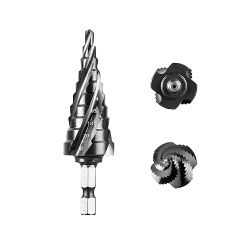 Image of SALI M35 Hss Step Drill 4-22mm Four Spiral Flute Cobalt Step Drill Bit 1/4" Hex Shank Step Drill Bit for Metal, Stainless Steel, Aluminum, Wood, Plastic