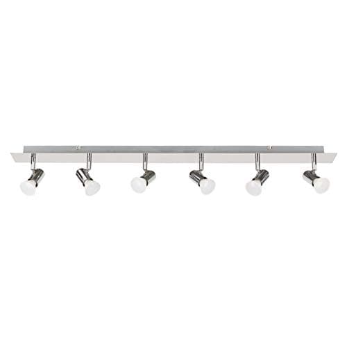 Image of MiniSun | Modern Polished Chrome 6 Way Adjustable GU10 Ceiling Spotlight - Complete with 5w LED Bulbs [3000K Warm White] | Ceiling Lights & Home Improvements Essential | Mains Wired