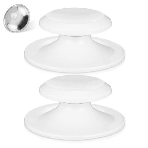 Image of SILENRADAWN 2pcs Replacement Pot Lid Handle Knob Covers White Pot Lid Top Knobs Comfortable Touch Heat Insulation Suitable for Kitchen Cookware