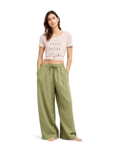 Image of Roxy Elasticated Waist Trousers LEKEITIO Break MID Pant Women's Green S