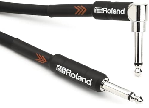 Image of ROLAND Black Series Instrument Cable Black Angled, Length: 5Ft/1.5M