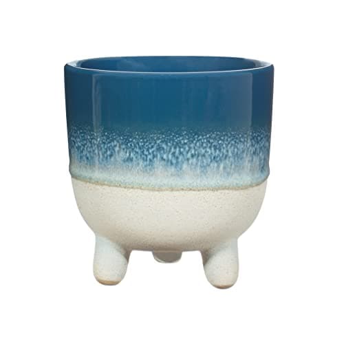 Image of Sass & Belle Mojave Glaze Blue Large Planter on Legs