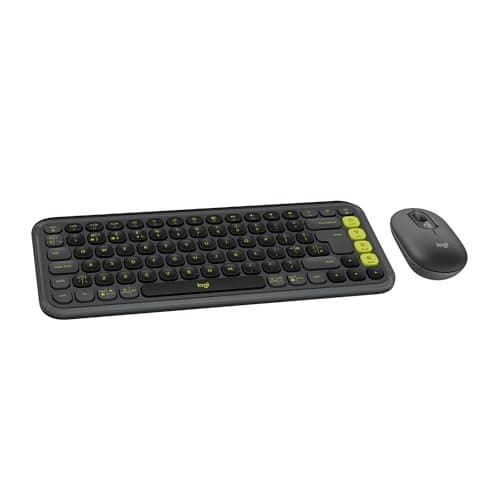 Image of Logitech POP ICON KEYS Wireless Bluetooth Keyboard, Comfortable Typing, POP Mouse, Compact and Portable Wireless Bluetooth Mouse With Programmable Buttons - QWERTY UK – Graphite