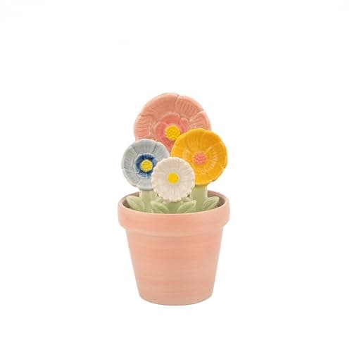 Image of Sass & Belle Flower Measuring Spoons with Pot - Colourful Measuring Cups and Spoons Set for Baking, Cute Kitchen Accessories, Home Decoration Designed by Sass and Belle
