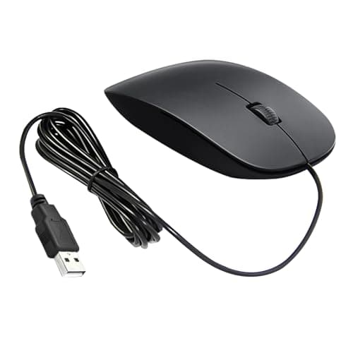 Image of Wired USB mouse, Optical mouse wired 1200 DPI Optical Tracking, 3-Button Ambidextrous Computer with Scroll Wheel for Laptop PC, Black, Plug & Play, Precise and Comfortable for Office or Home Use