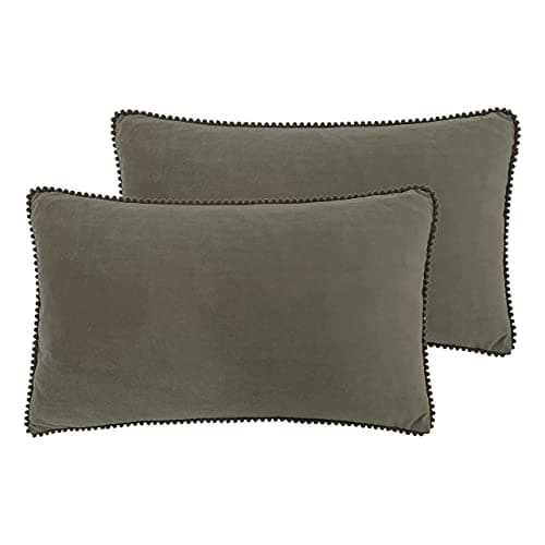 Image of furn. Cosmo Feather Filled Cushions (Twin Pack), Polyester, Grey