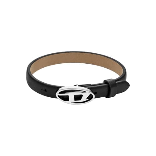 Image of Diesel Men's Leather with button stud closure bracelet