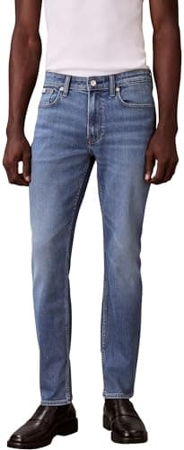 Image of Calvin Klein Men's Slim Faded Clearwater Jean LV04RE776G Jeans, Blue (Faded Clearwater), 32W / 32L