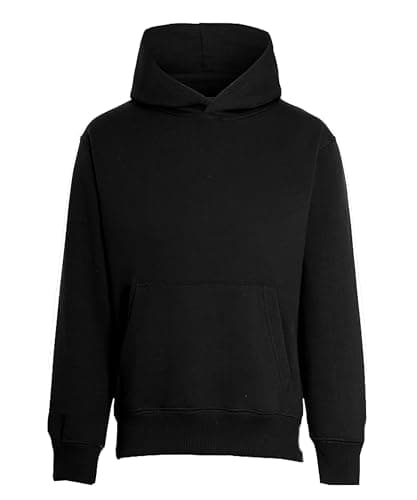 Image of imporio 11 Women's Lightweight Pullover Hoodie Soft Stylish Without Drawstring Ladies Hoodie UK Size S-XL (UK, Alpha, L, Regular, Regular, Black)