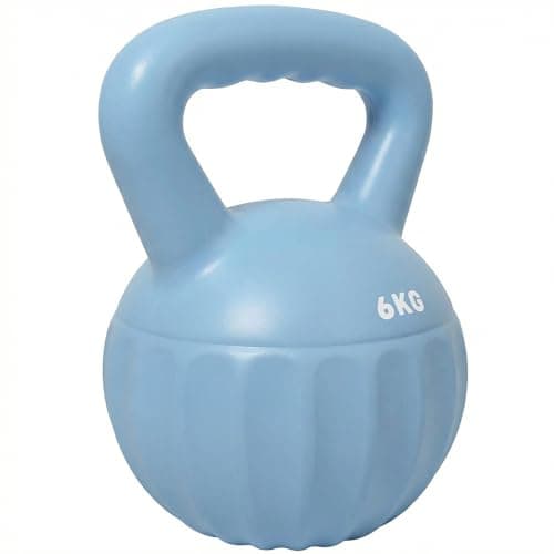 Image of SPORTNOW Kettlebell, 6 kg Kettle Bell with Non-Slip Handle for Home Gym Weight Lifting and Strength Training, Blue