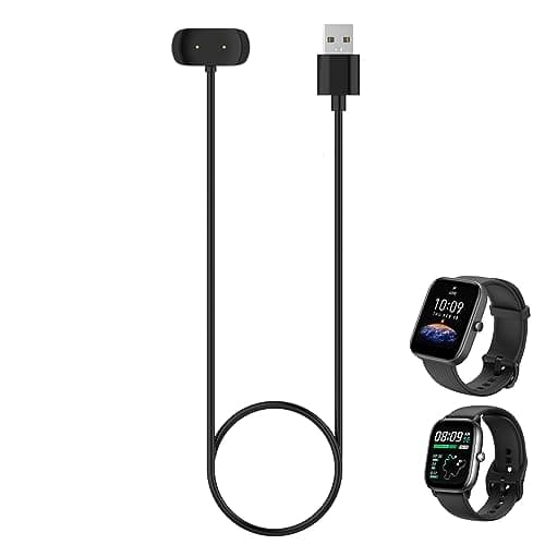 Image of HOMTERN Magnetic Charger for Amazfit Bip 3/Bip 3 Pro,GTS 4 Mini,GTS 2 Mini/GTS 2/ GTS 2e,Bip U/Bip U Pro,GTR Mini/GTR 2/GTR 2e,3.3ft USB Charging Cable Stand Dock Smartwatch Accessories