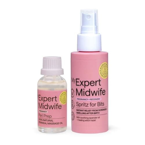 Image of My Expert Midwife Just For Bits - Birth Prep & Recovery Duo with Spritz for Bits Postnatal Relief Perineal Spray and Peri Prep Your Bits Perineal Massage Oil (Pack of 2)