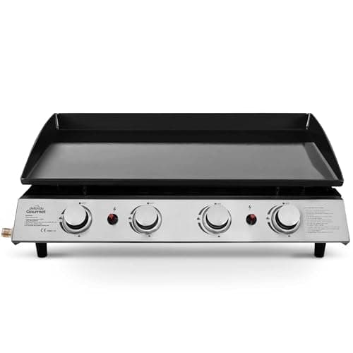Image of Dellonda 4 Burner Portable Gas Plancha 10kW BBQ Griddle, Stainless Steel - DG23