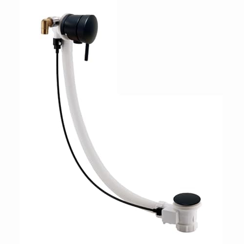 Image of ENKI, W48, Freeflow Bath Filler Waste and Overflow, Bath Filler Tap, with Pop Up Bath Waste, Matte Black