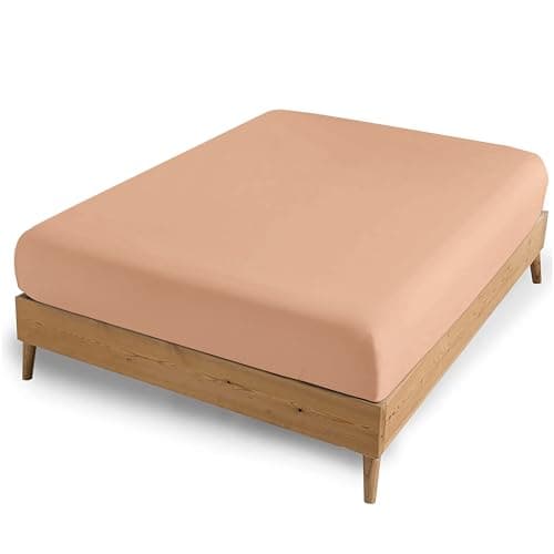 Image of AMEHA King Size Fitted Sheets – Peach Extra Deep Pocket 40CM - Easy Care - Soft Brushed Microfiber Fabric - Shrinkage and Fade Resistant - Bottom Sheet