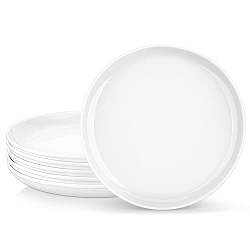 Image of MALACASA, Series REG, White Dinner Plates for 6 People, 10.5'' Porcelain Round Dinner Plates, Dinner Set Appetizer, Pasta, Soup, Fruit, Microwave Dishwasher Safe
