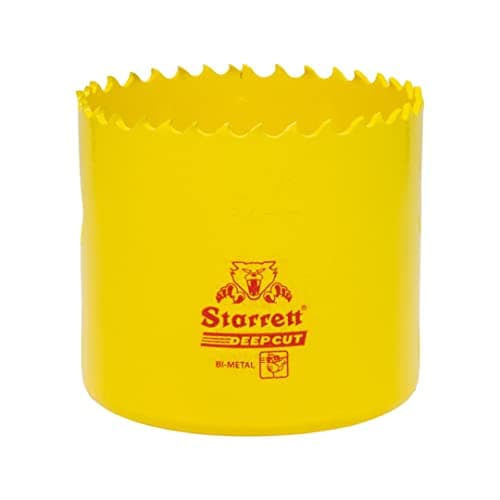 Image of Starrett DCH0212 Deep Cut Hole Saw - Heavy Duty Bi-Metal with Extra Cobalt HSS Teeth - For Metals Wood Cast Iron Fibreglass Plastic Materials - ,Yellow,64mm