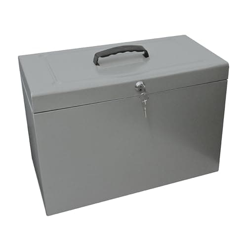Image of Cathedral Products A4+ (Foolscap) Steel File Box with Starter Pack of 5 Suspension Files - Grey