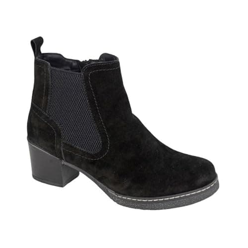 Image of Cipriata L541 ALESSINA Real Suede Ankle Boot (Black Real Suede, UK Footwear Size System, Adult, Women, Numeric, Medium, 8)