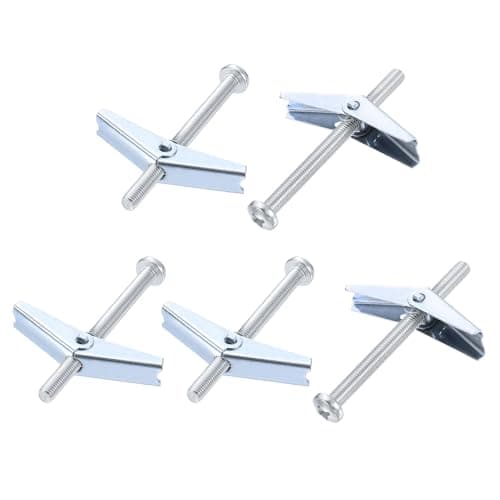 Image of sourcing map M8 x 100mm Male Thread Spring Loaded Hollow Wall Round Head Toggle Bolt 10pcs