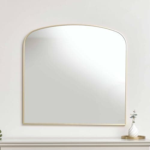 Image of Melody Maison Large Gold Framed Arched Wall Mirror 92cm x 91cm