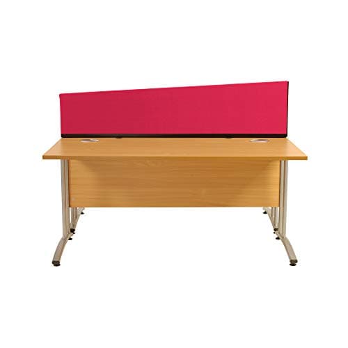 Image of Panelwarehouse Angled Desk Divider Partition Screens Desktop - 5 Widths & 11 Double Sided Pinnable Fabric Colours (Red, 1200mm x 400mm x 300mm)