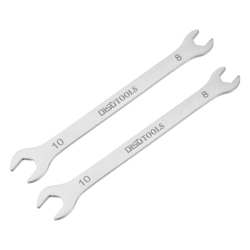 Image of sourcing map 2pcs Thin Open End Wrench 8mm x 10mm Metric Sandblasting Plated 3cr13 Stainless Steel, Double Ended Slim Spanner for Household Maintenance and General Repairs