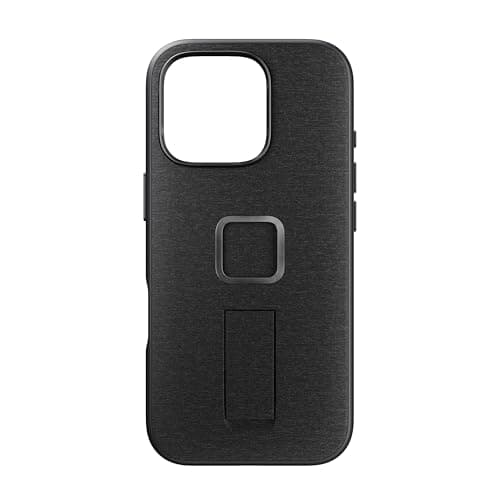 Image of Peak Design Mobile Everyday Loop Case for iPhone 16 Pro, Charcoal, With Loop, Slim Profile, Drop Protection, Weatherproof Fabric Shell, SlimLink Connects to Mobile Mounts & Gear