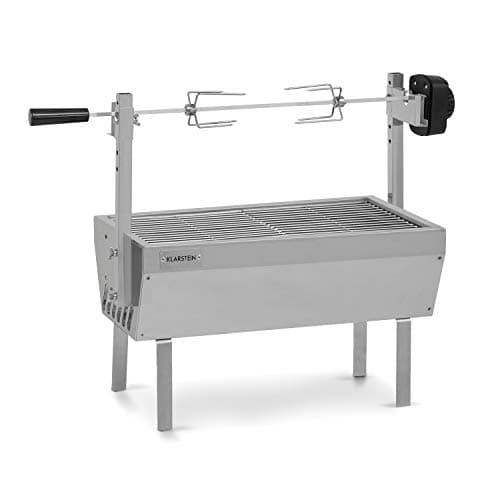 Image of Klarstein 2-in-1 Electric Rotisserie & BBQ Grill, Mini Portable Pig Barbeque with 4 Wheels, Outdoor Spit Roast with 2 Stainless Steel Grates