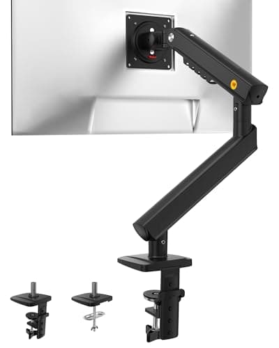 Image of NB Ergonomic Monitor Arm for 17 to 32 inch Computer Screen, Load up to 9 kg | Mechanical Spring Monitor Mount with Quick Disassembly Plate | VESA 75 & 100 mm (Black)