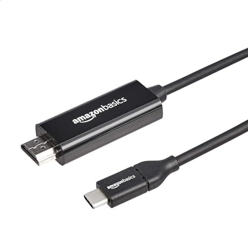Image of Amazon Basics Uni-Directional USB-C (Source) to HDMI (Display) Cable Adapter (Thunderbolt 3 Compatible) 4K@30Hz, 6 feet, Black